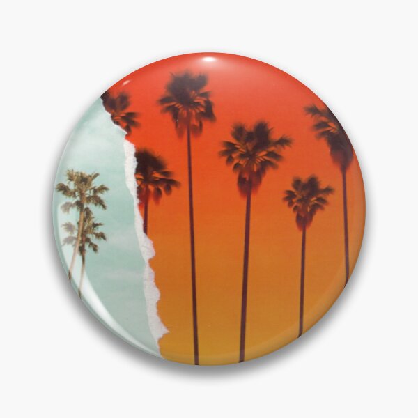 Item preview, California palm trees ripped paper art designed and sold by Deb Puzzledrobots.
