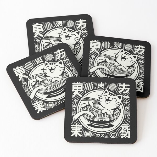 Item preview, Ramen Noodles Cat Ukiyo-e Anime Style designed and sold by LuminOrb.