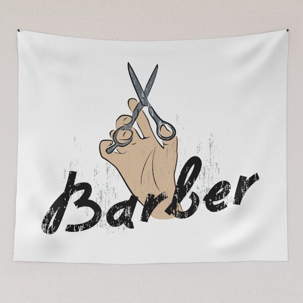 Item preview, Creative design for barbers and hairstylists – Scissors and Text Illustration designed and sold by DesignWiseTeam.