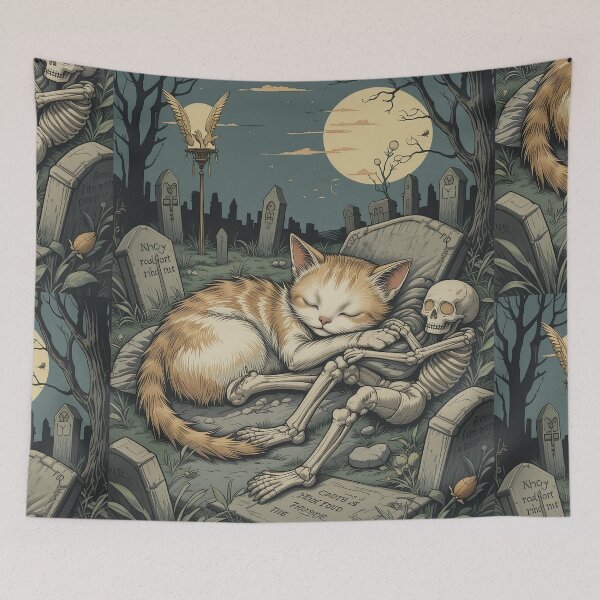 Item preview, Graveyard Cat Vintage Whimsical Zentangle Art designed and sold by Witty Shirts.