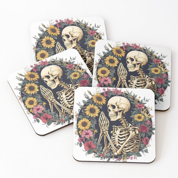 Item preview, Skeleton surrounded by flowers designed and sold by justsarah-jpg.