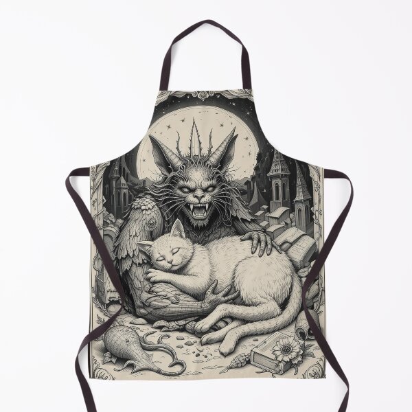 Item preview, Cat Demon with Cat Vintage Whimsical Zentangle Art designed and sold by Witty Shirts.