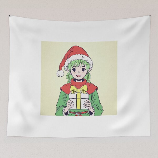 Item preview, Whimsical Elf Holding a Present – Fantasy Anime Illustration designed and sold by AirForceTuan.