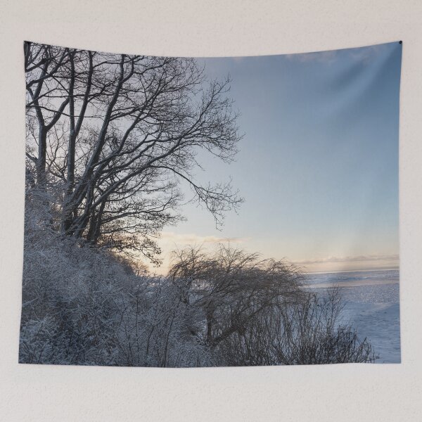 Item preview, Iced Over Lake Erie from a Forested Shore Cliff designed and sold by Georgia Mizuleva.