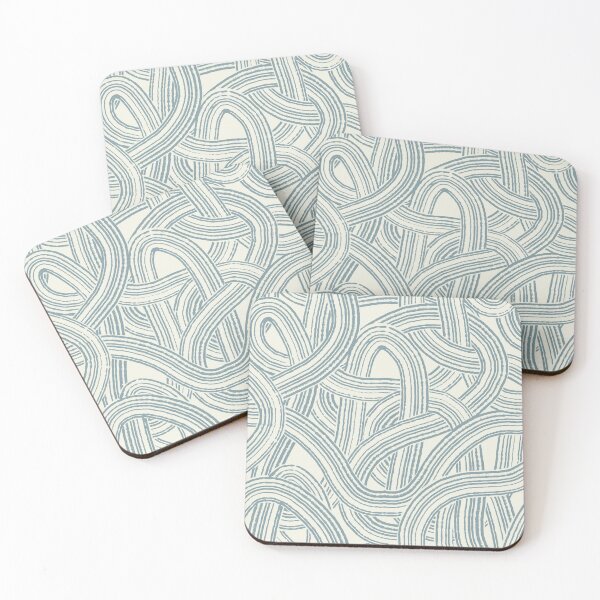 Item preview, Tangeld brush strokes modern style print Blue and cream white tones designed and sold by trefail.