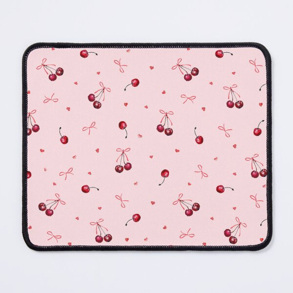 Item preview, Cute Girly Pink Red Bows Cherries Hearts  designed and sold by tanjica.