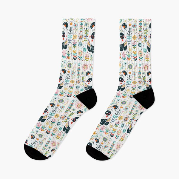 Item preview, Rainbow Scandinavian Folk Art - Colourful Smiling Panda Design by heidiannemorris designed and sold by FOLK ART FUSION by heidiannemorris.