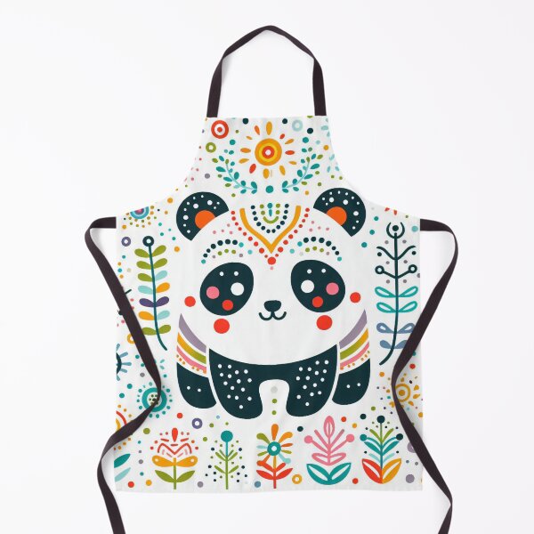 Item preview, Rainbow Scandinavian Folk Art - Colourful Smiling Panda Design by heidiannemorris designed and sold by FOLK ART FUSION.