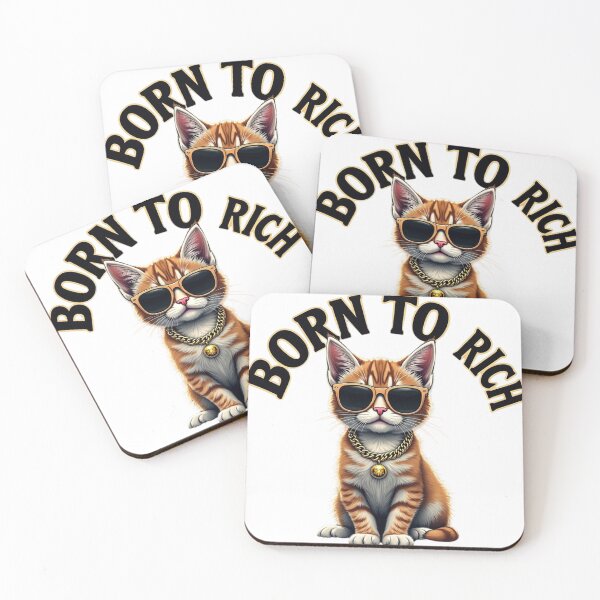 Item preview, Born to be Rich Cat kitty t shirt designed and sold by StreetArtPro.