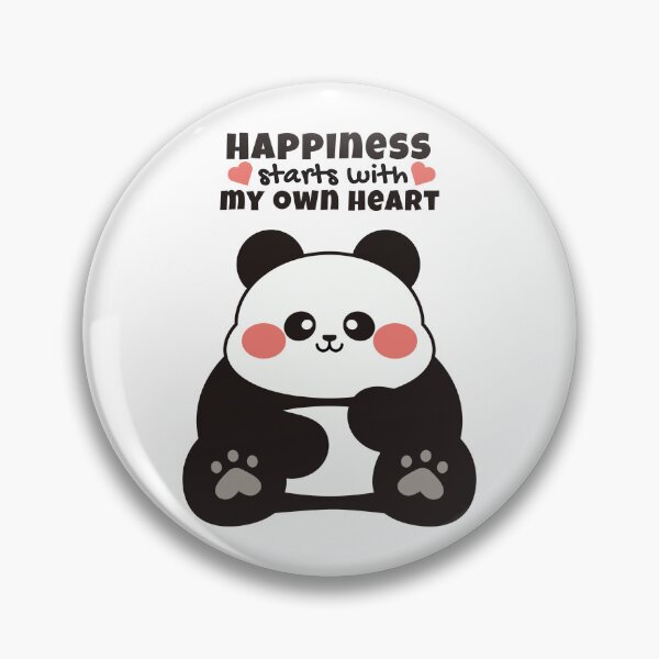 Item preview, Happiness Starts with My Own Heart Panda – Motivational Design designed and sold by Tulip Creators .