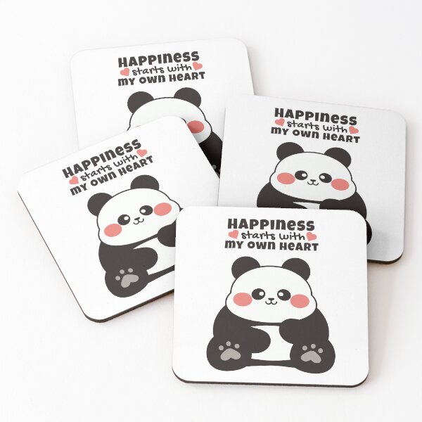 Item preview, Happiness Starts with My Own Heart Panda – Motivational Design designed and sold by Tulip Creators .