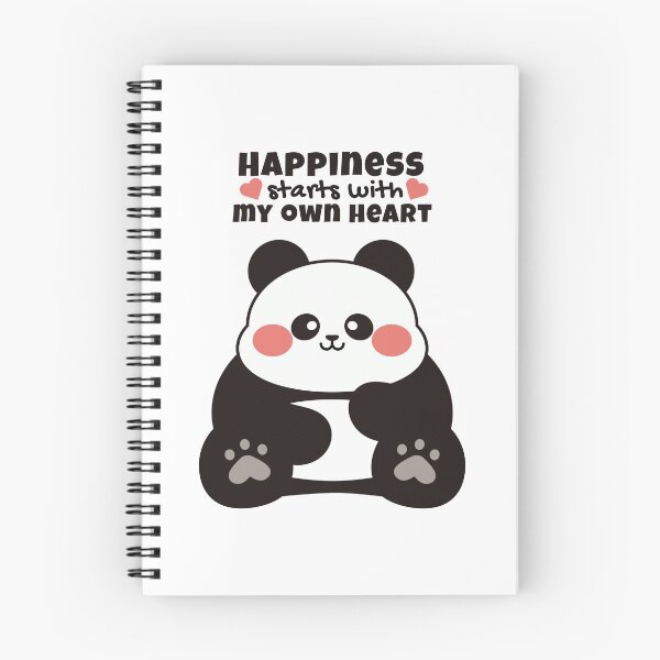Item preview, Happiness Starts with My Own Heart Panda – Motivational Design designed and sold by Tulip Creators .