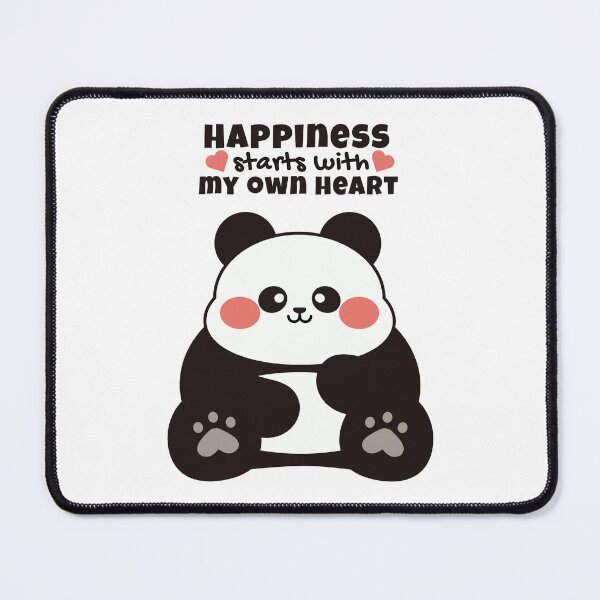 Item preview, Happiness Starts with My Own Heart Panda – Motivational Design designed and sold by Tulip Creators .