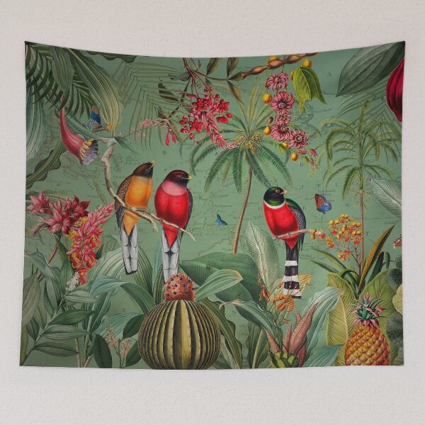 Item preview,  Mystic Midnight Vintage Exotic Mystic Birds Jungle Nightgarden - Green designed and sold by UtArt.