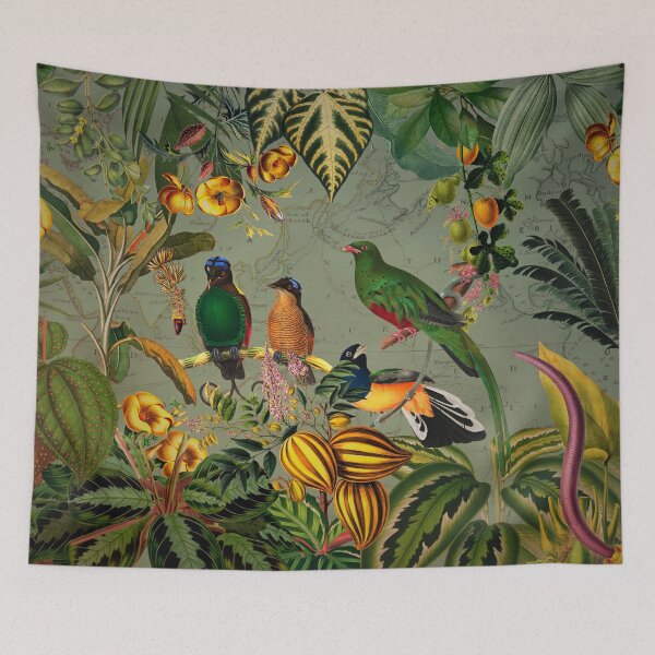 Item preview,  Mystic Vintage Exotic Mystic Colorful Birds Jungle Nightgarden - Green designed and sold by UtArt.