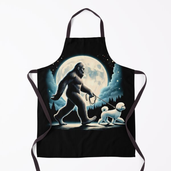 Item preview, Bigfoot Sasquatch Bichon Frise Walking Dog Lover Moon designed and sold by Kimberley King Art King Art.