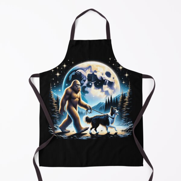Item preview, Bigfoot Sasquatch Border Collie Walking Dog Lover Moon designed and sold by Kimberley King Art King Art.