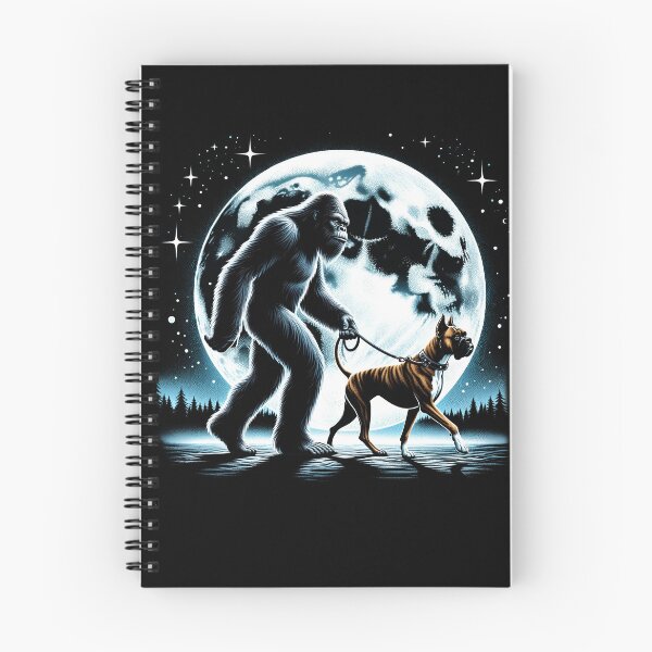 Item preview, Bigfoot Sasquatch Boxer Walking Dog Lover Moon designed and sold by Kimberley King Art  King Art.
