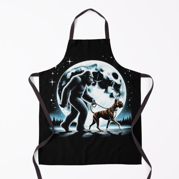 Item preview, Bigfoot Sasquatch Boxer Walking Dog Lover Moon designed and sold by Kimberley King Art King Art.