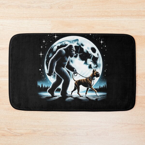 Item preview, Bigfoot Sasquatch Boxer Walking Dog Lover Moon designed and sold by Kimberley King Art  King Art.