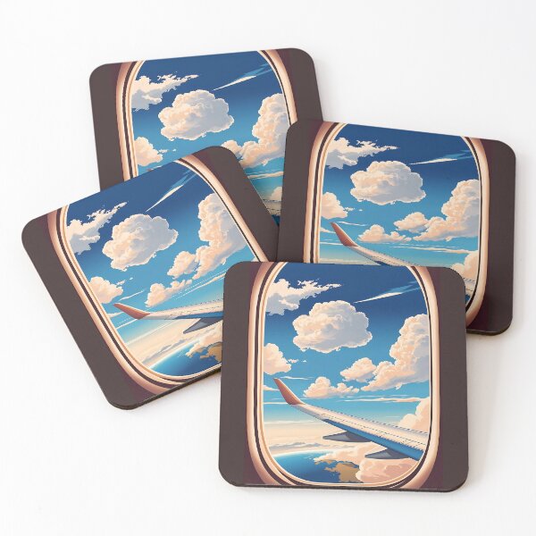 Item preview, Dreamy Daytime Airplane Window View – Clouds, Wing & Terrain designed and sold by EMairplanes.
