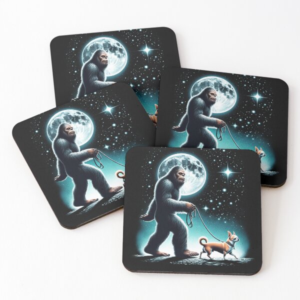 Item preview, Bigfoot Sasquatch Chihuahua Walking Dog Lover Moon designed and sold by Kimberley King Art  King Art.
