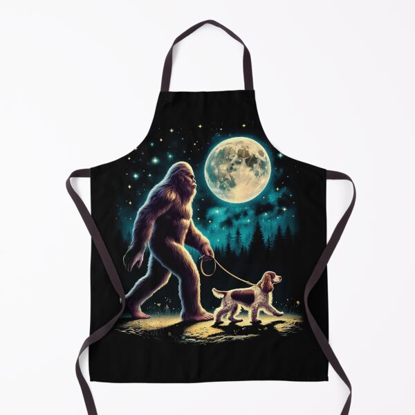 Item preview, Bigfoot Sasquatch Cocker Spaniel Walking Dog Lover Moon designed and sold by Kimberley King Art King Art.