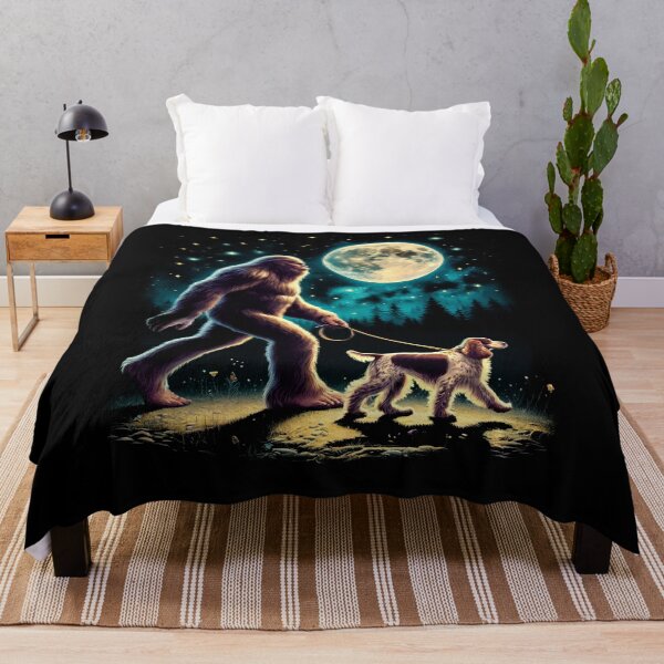 Item preview, Bigfoot Sasquatch Cocker Spaniel Walking Dog Lover Moon designed and sold by Kimberley King Art  King Art.