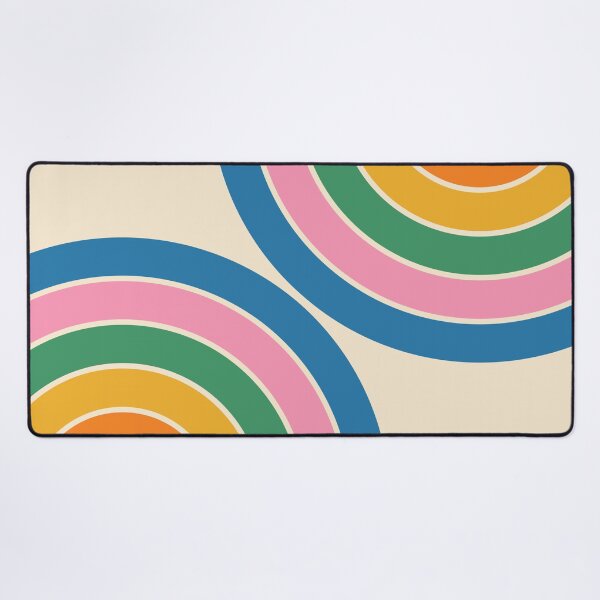 Item preview, Midcentury Modern Geometric Rainbow V in vintage theme designed and sold by nineFlorals.