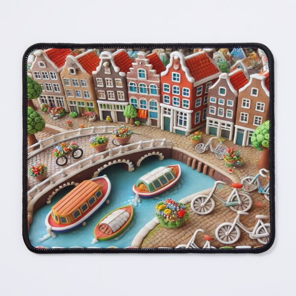 Item preview, Amsterdam Canal Clay Patchwork rendy Seamless Pattern | Aesthetic Abstract Design for Fashion & Deco designed and sold by Imaginarium of Chaos falcon88 .