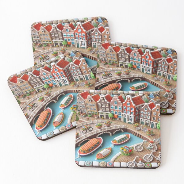 Item preview, Amsterdam Canal Clay Patchwork rendy Seamless Pattern | Aesthetic Abstract Design for Fashion & Deco designed and sold by Imaginarium of Chaos falcon88 .