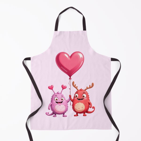 Item preview, Kawaii Love Monsters Holding Heart Balloon designed and sold by Itsheartshop.