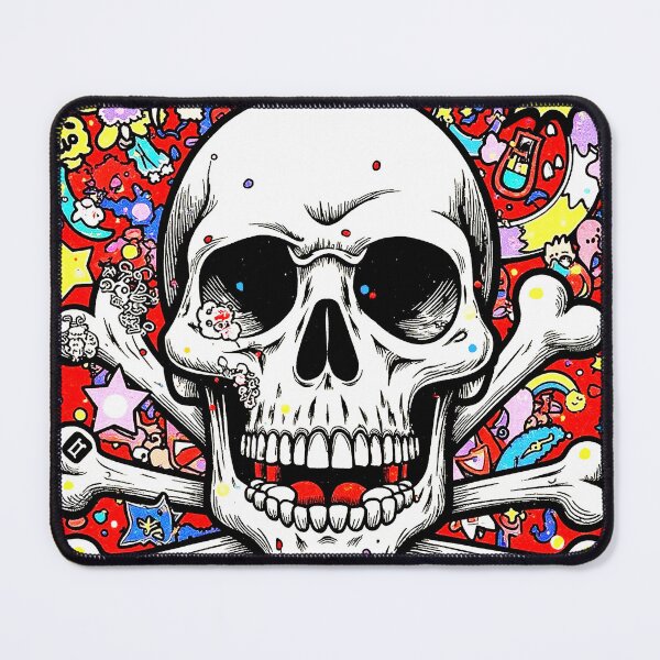 Item preview, Red colorful skull with stars and funny manga style things designed and sold by VonKalt.