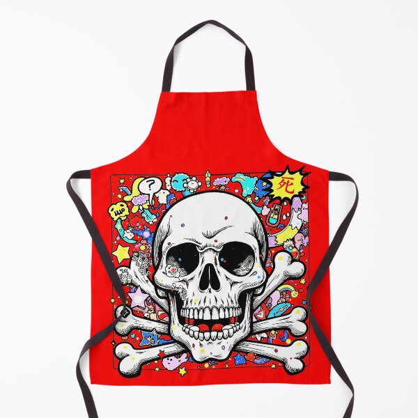 Item preview, Red colorful skull with stars and funny manga style things designed and sold by VonKalt.