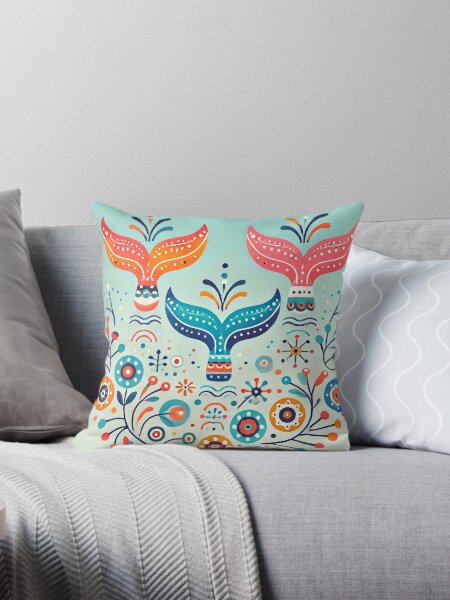 Artikel-Vorschau von Skandinavische Volkskunst-Regenbogentiere - Drei Walschwänze von heidiannemorris, designt und verkauft von FOLK ART FUSION by heidiannemorris.