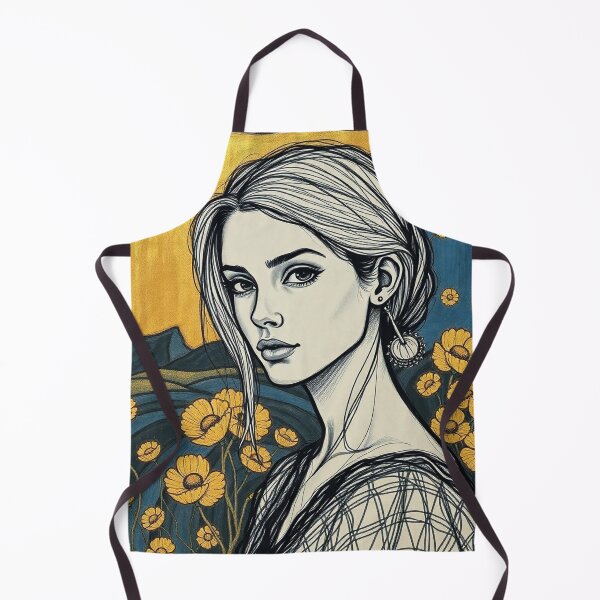 Artikelvorschau, Wunderschöne Illustration einer grauhaarigen Dame, inspiriert von Gustav Klimt entworfen und verkauft von Vintage Designs +.