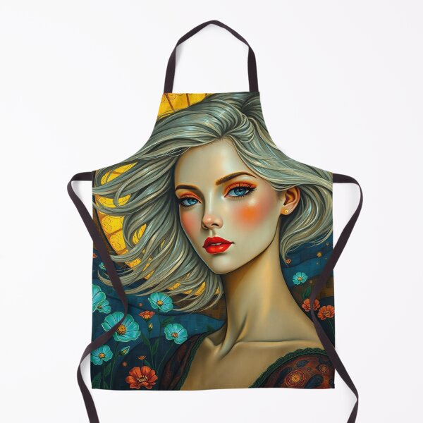 Artikelvorschau, Wunderschöne Illustration einer grauhaarigen Dame, inspiriert von Gustav Klimt entworfen und verkauft von Vintage Designs +.