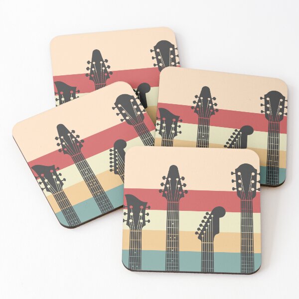 Item preview, Guitar Silhouette Retro Color stripes designed and sold by Cheeky Lounge.