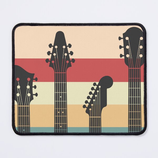 Item preview, Guitar Silhouette Retro Color stripes designed and sold by Cheeky Lounge.