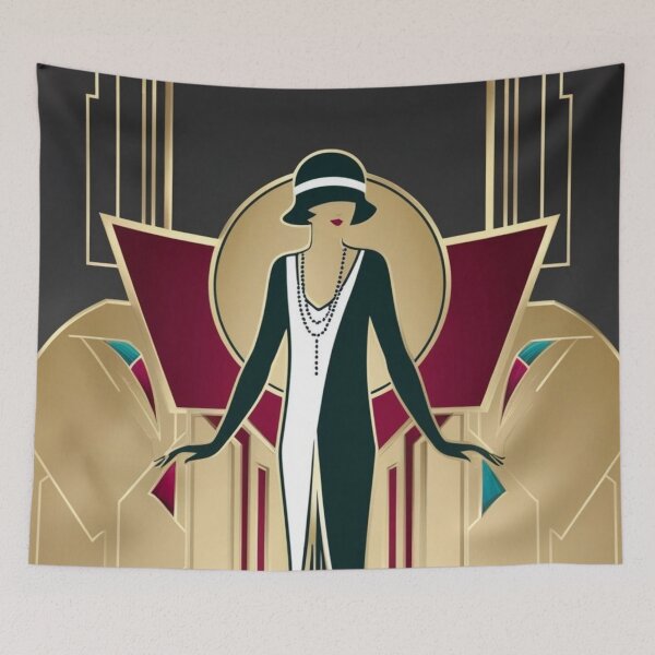 Item preview, Flapper Girl. 1920's Art Deco design. designed and sold by Shoot-The-Moon.