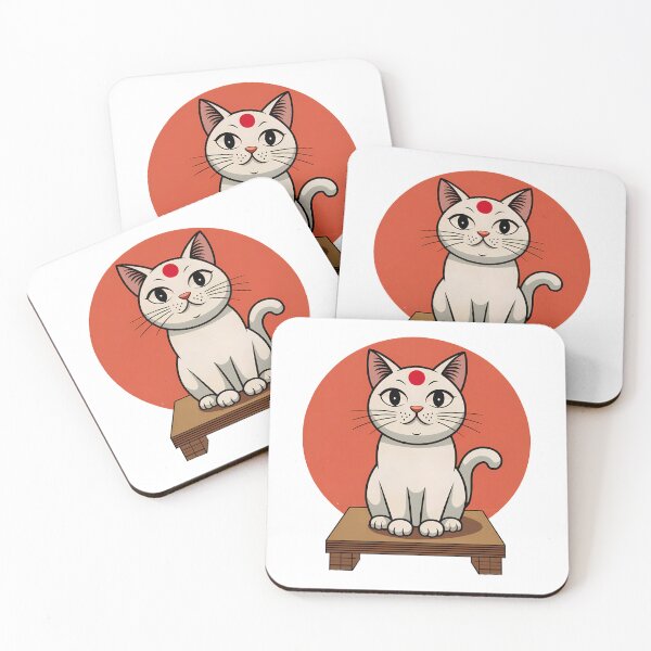 Item preview, Japan Zen Cat in Japanese Style Asian designed and sold by Vivid Art Zone.