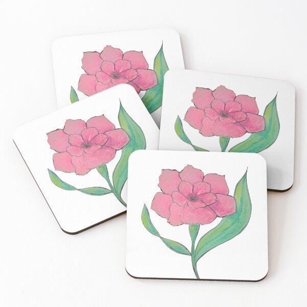 Item preview, Fleur rose avec tige et feuille designed and sold by Zoé ❤.