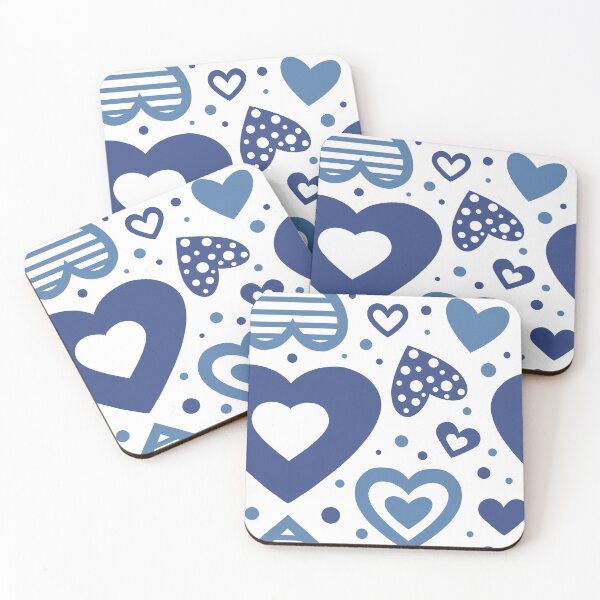 Item preview, Blue Valentine's hearts pattern designed and sold by AriLady.