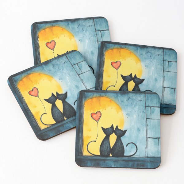 Item preview, Love Cats - Moonlit Whispers designed and sold by mhfoto.