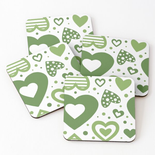 Item preview, Green Valentine's hearts pattern designed and sold by AriLady.
