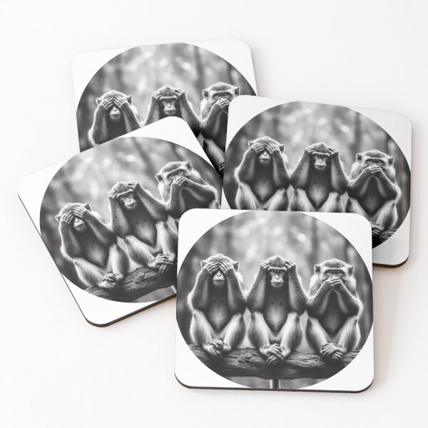 Item preview, Three wise monkeys designed and sold by Wild-way Art.