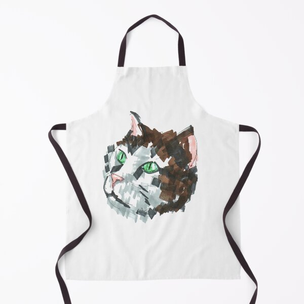 Item preview, Emerald Gaze – Abstract Cat Portrait in Ink & Color designed and sold by DipakSonarArt.