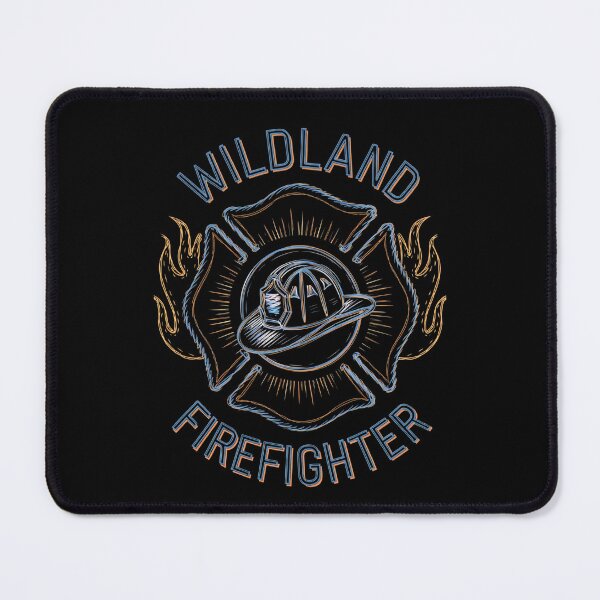 Item preview, Wildland firefighter, badge and flames designed and sold by MadCatPrints.