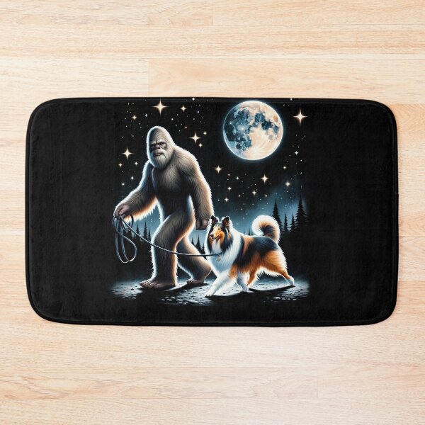 Item preview, Bigfoot Sasquatch Collie Walking Dog Lover Moon designed and sold by Kimberley King Art  King Art.