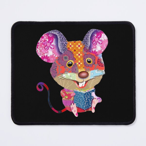 Item preview, Whimsical Patchwork Mouse Art Print - Vibrant and Playful Mouse Illustration designed and sold by Psycho-Crazy.